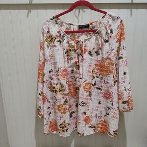 Lane Bryant Floral Print Women's Top - Pink and Orange